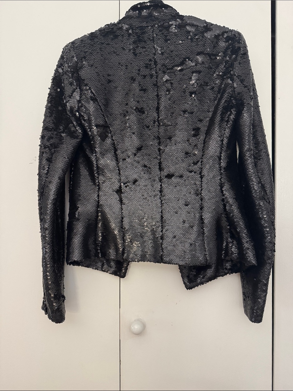 L’AGENCE Black Sequin Double Breasted Blazer Evening Party Jacket Size 0 - Picture 5 of 9